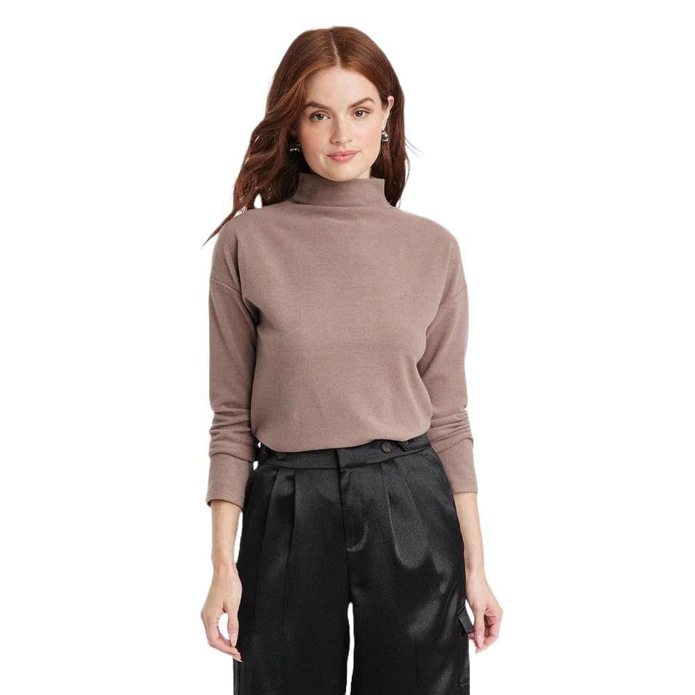A New Day Women's Long Sleeve Mock Turtleneck T-Shirt
